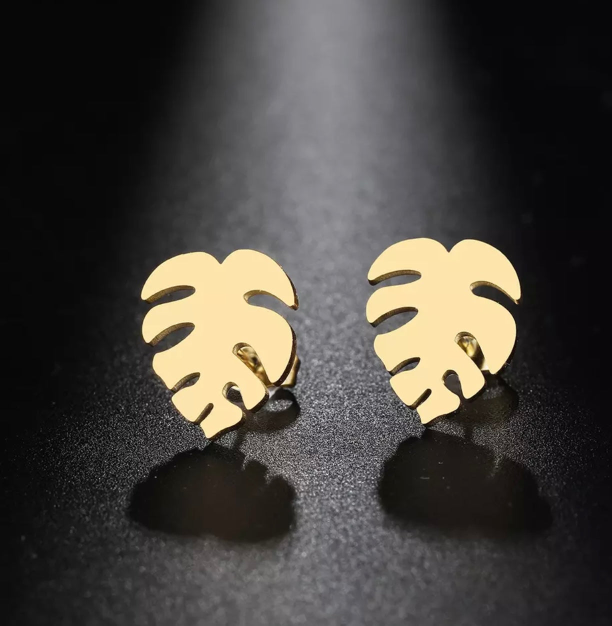Ohrringe Monstera Edelstahl