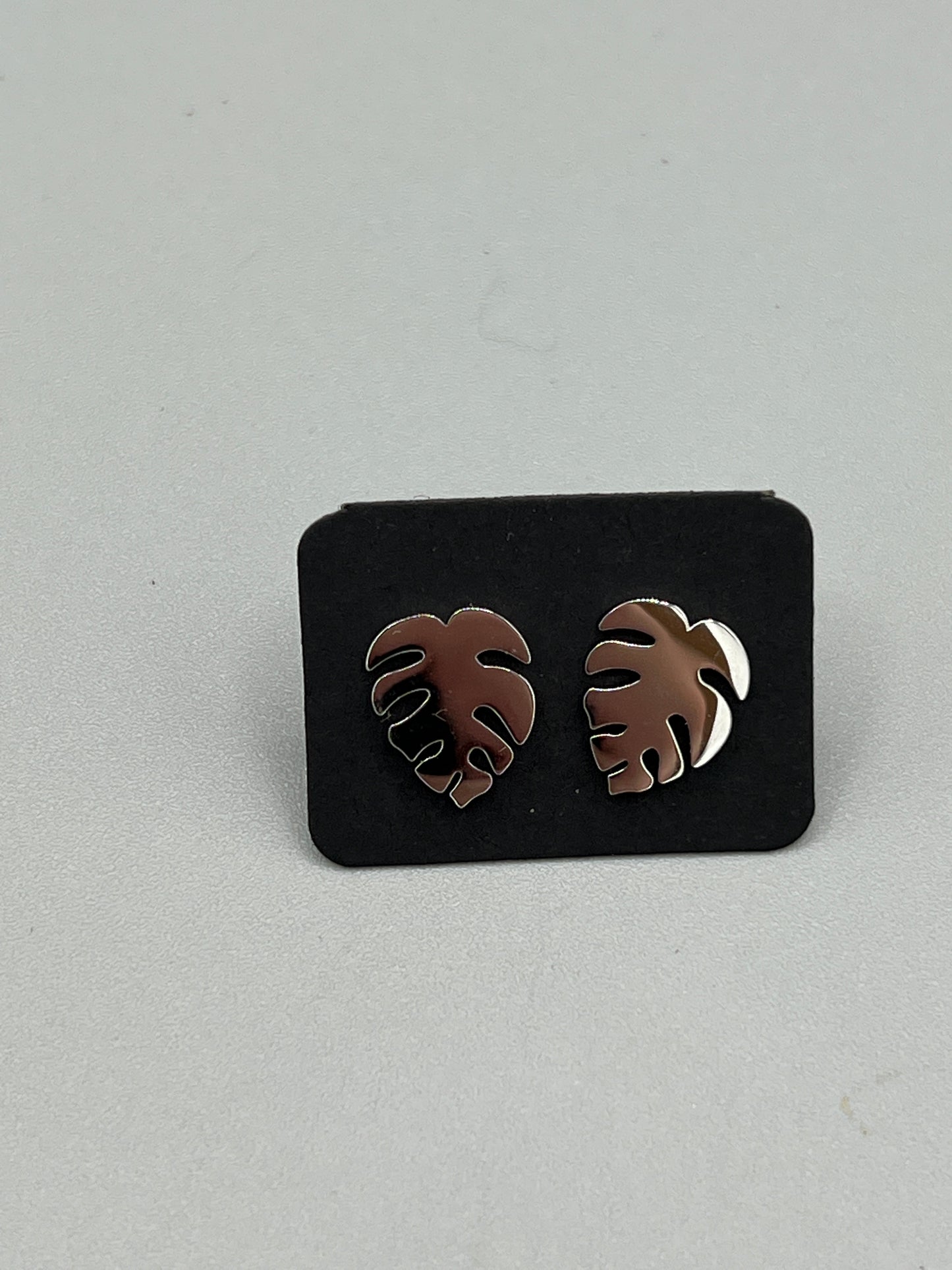Ohrringe Monstera Edelstahl