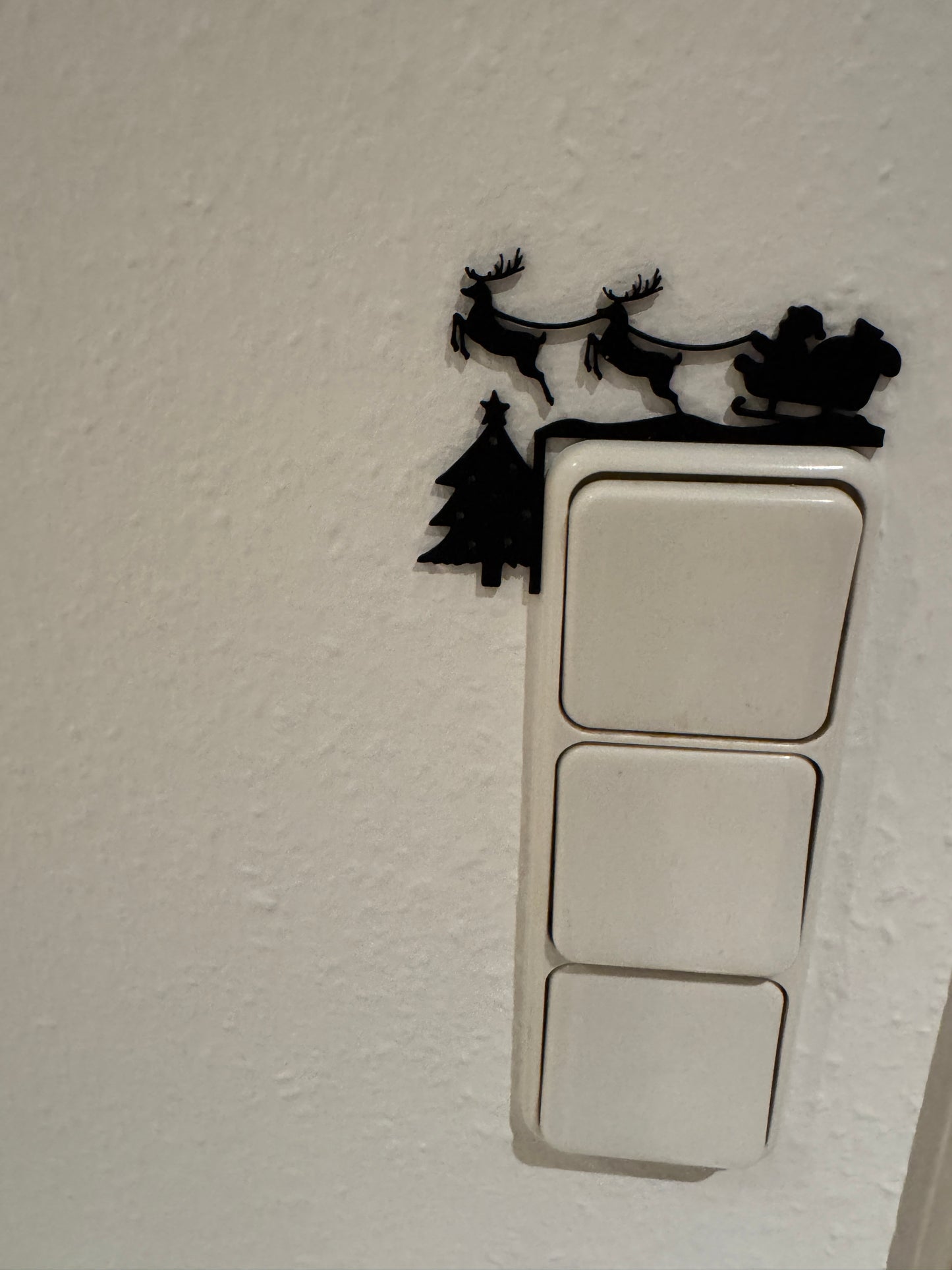 Deko für Lichtschalter 3er Set Schlitten