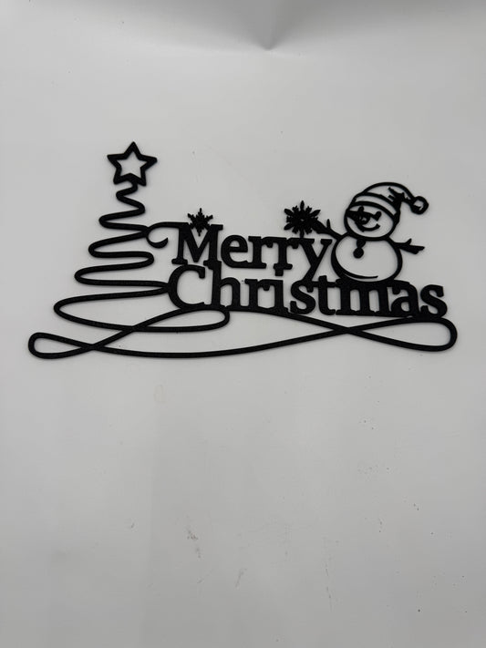 Wanddeko Merry Christmas Schneemann