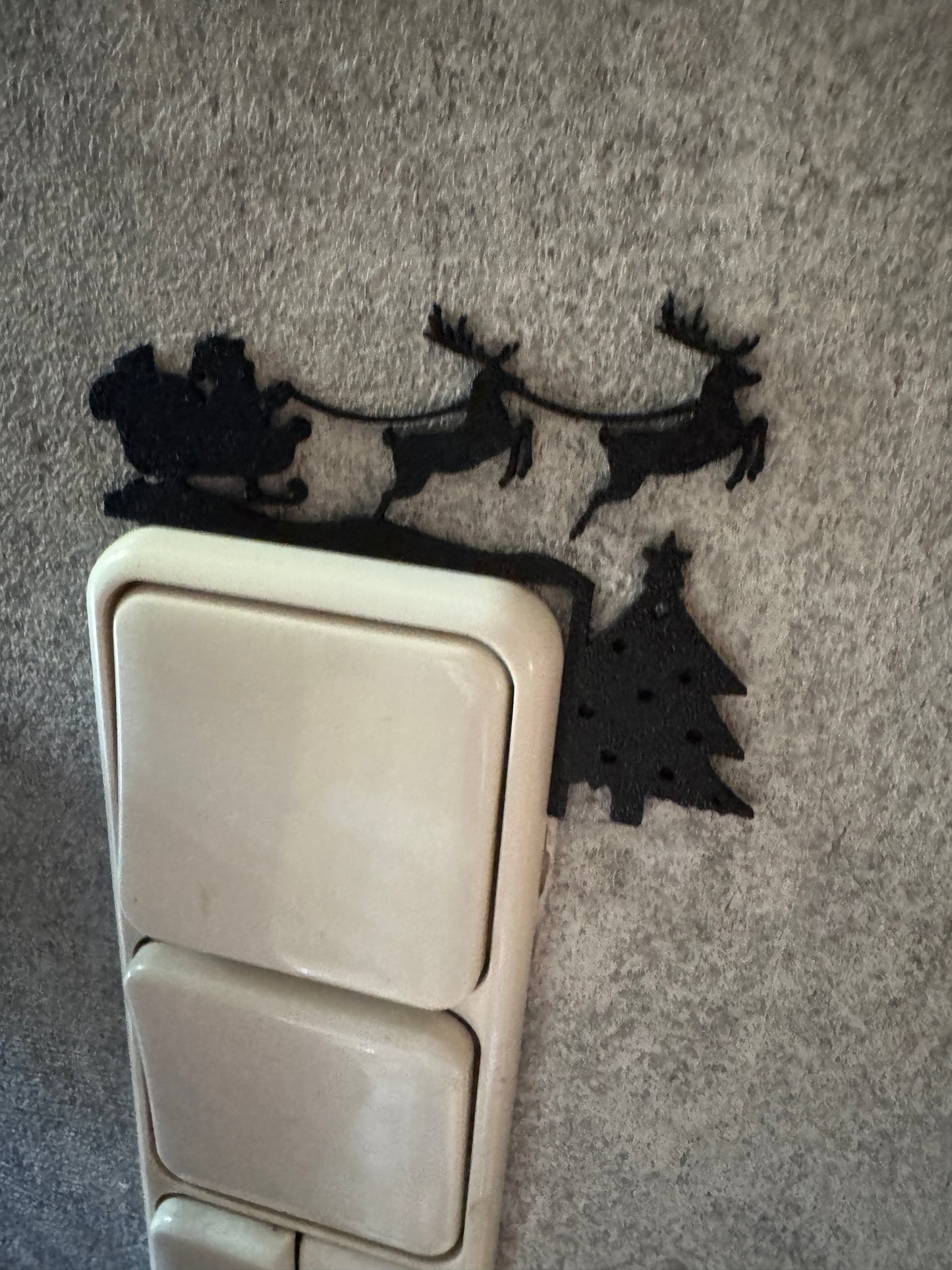 Deko für Lichtschalter 3er Set Schlitten