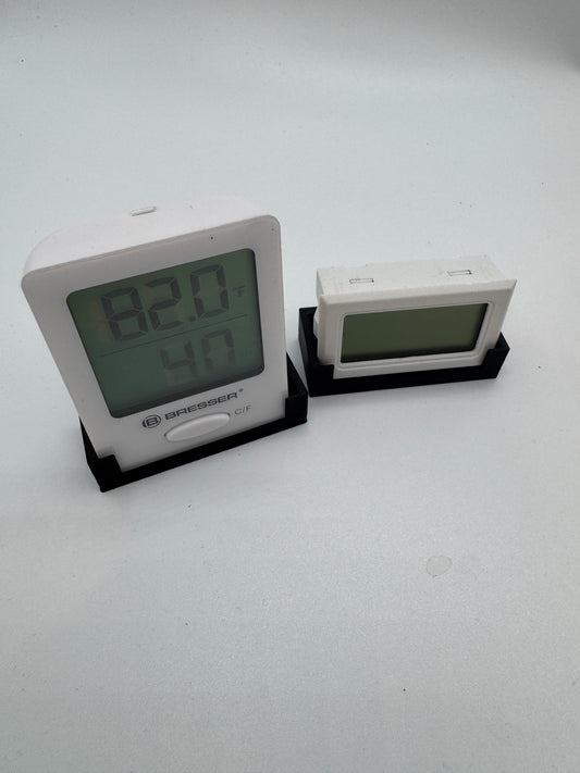 Thermo/Hygrometer Halter für Vitrinen in verschiedene Ausführungen.